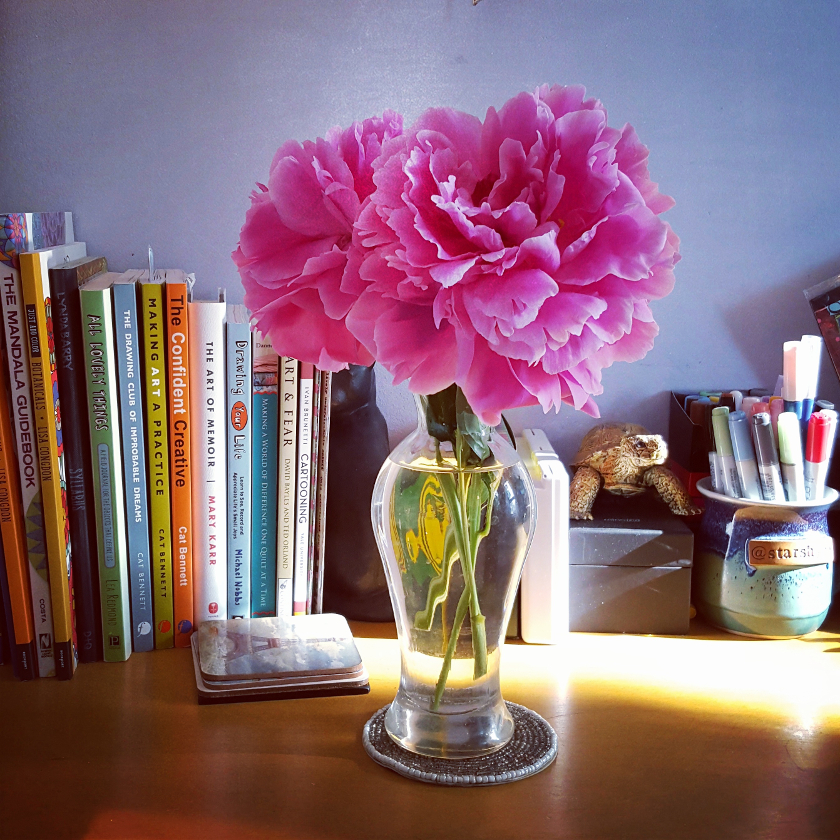 Peonies in the Studio
